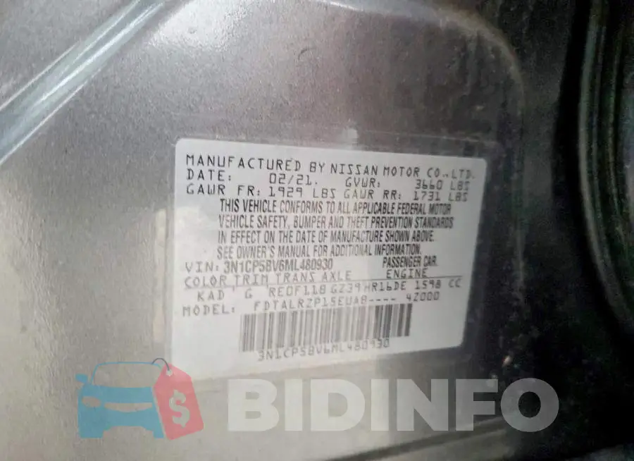 3N1CP5BV6ML480930 Photo# 12
