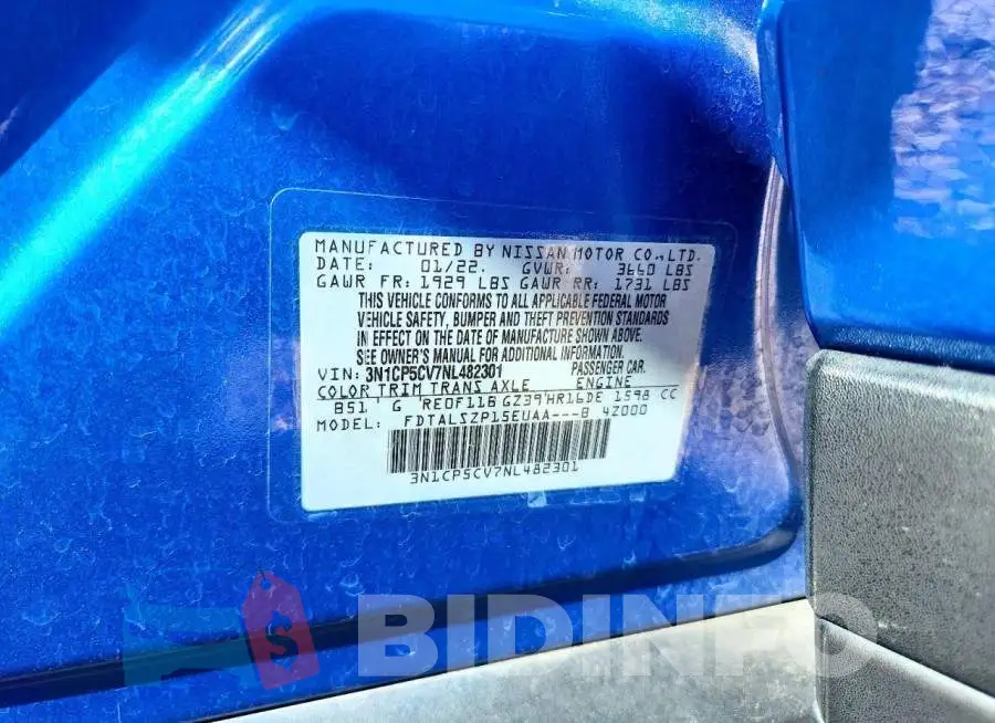 3N1CP5CV7NL482301 Photo# 12