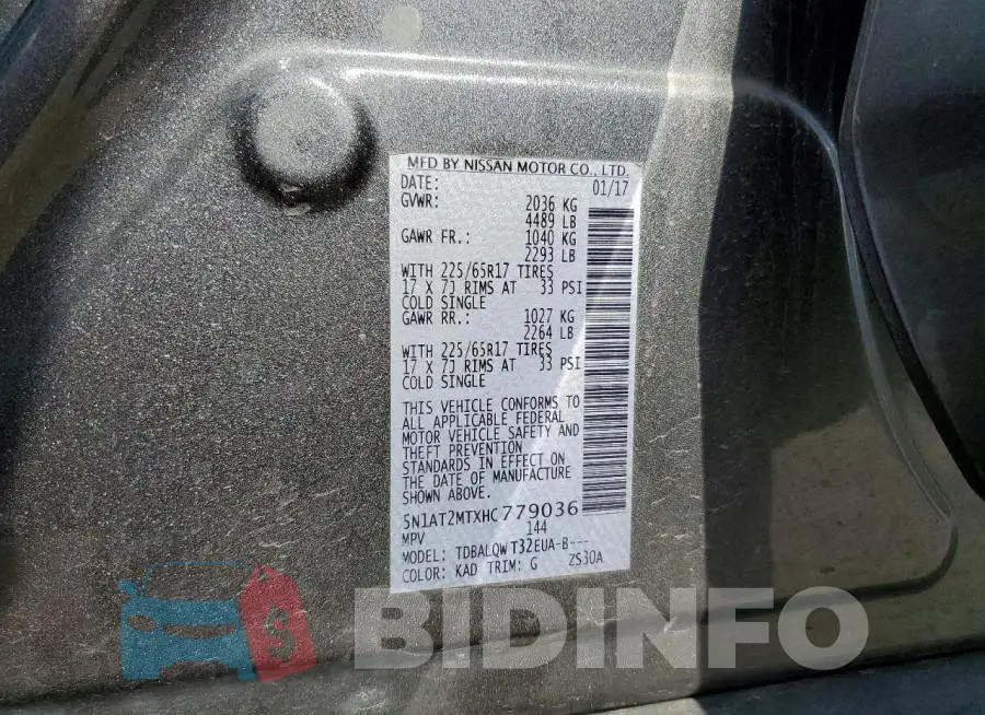 5N1AT2MTXHC779036 Photo# 13