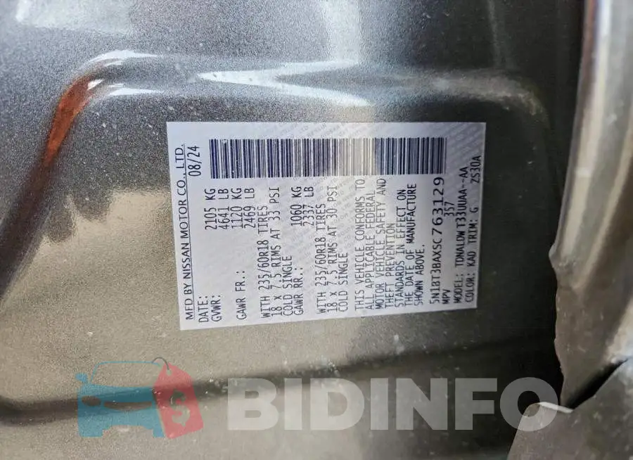 5N1BT3BAXSC763129 Photo# 13
