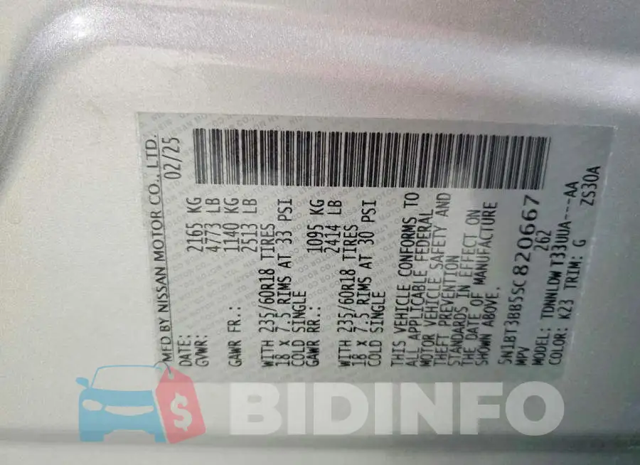 5N1BT3BB5SC820667 Photo# 13