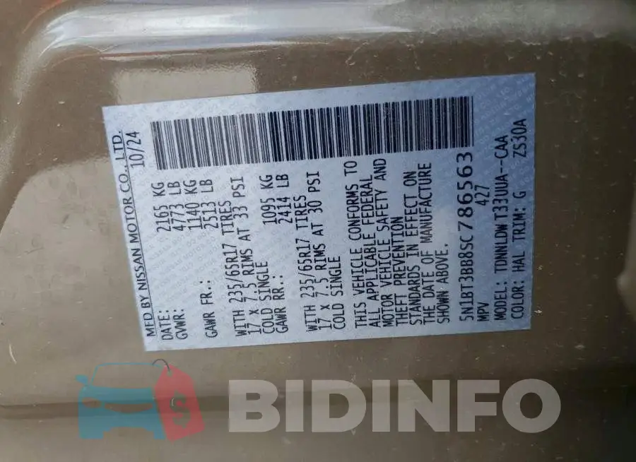 5N1BT3BB8SC786563 Photo# 12