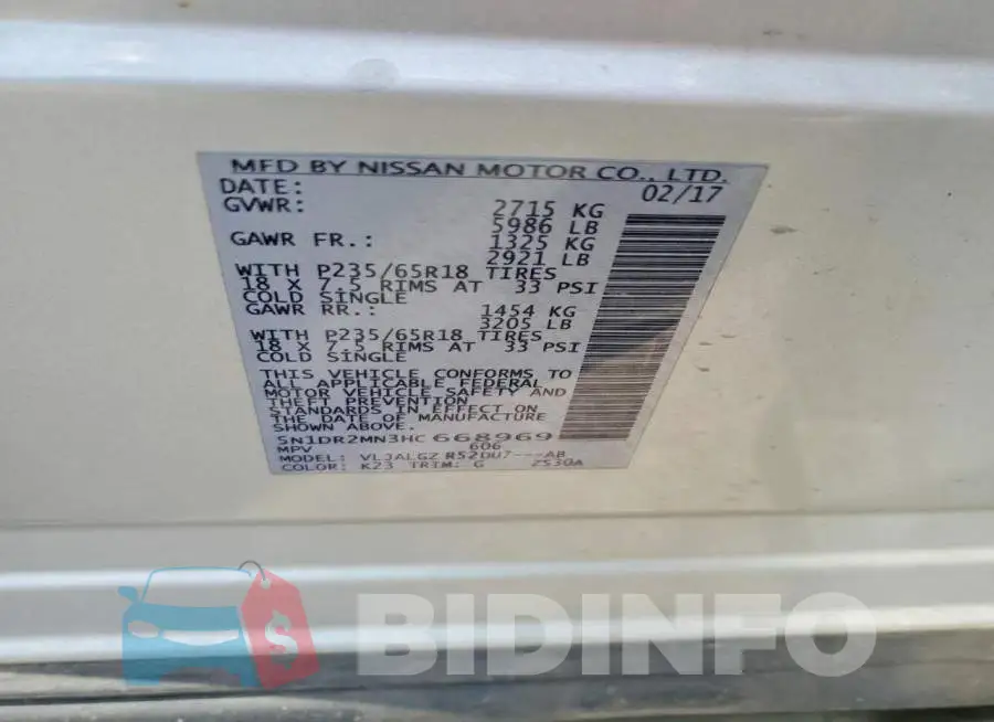 5N1DR2MN3HC668969 Photo# 13