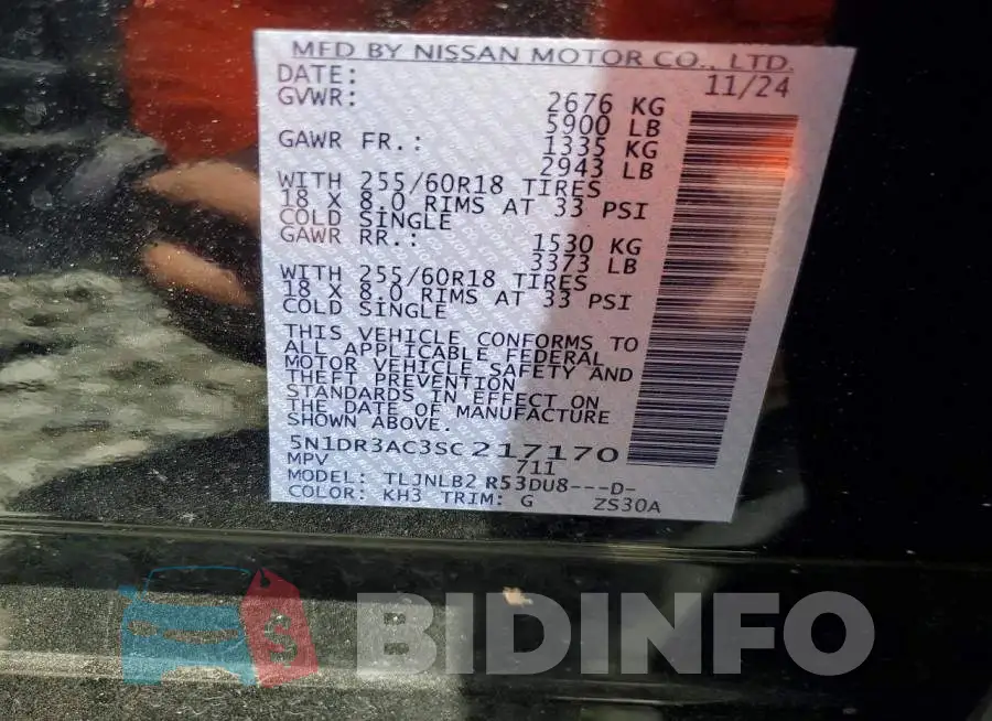 5N1DR3AC3SC217170 Photo# 13