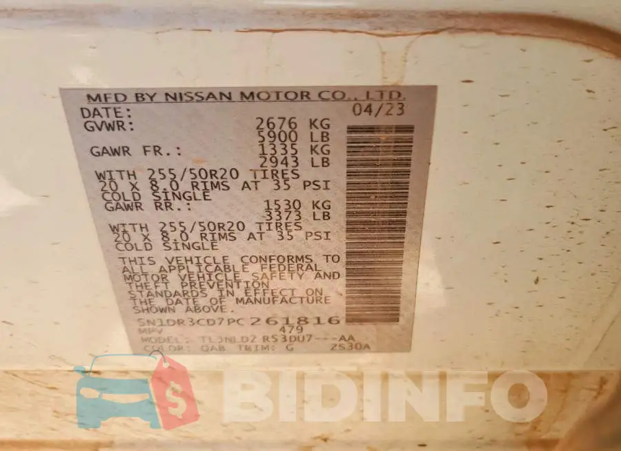 5N1DR3CD7PC261816 Photo# 13