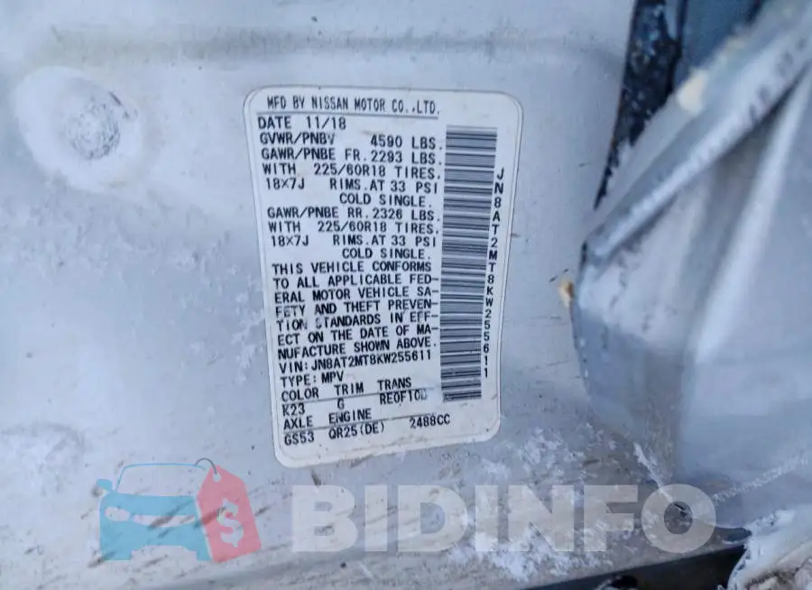 JN8AT2MT8KW255611 Photo# 13