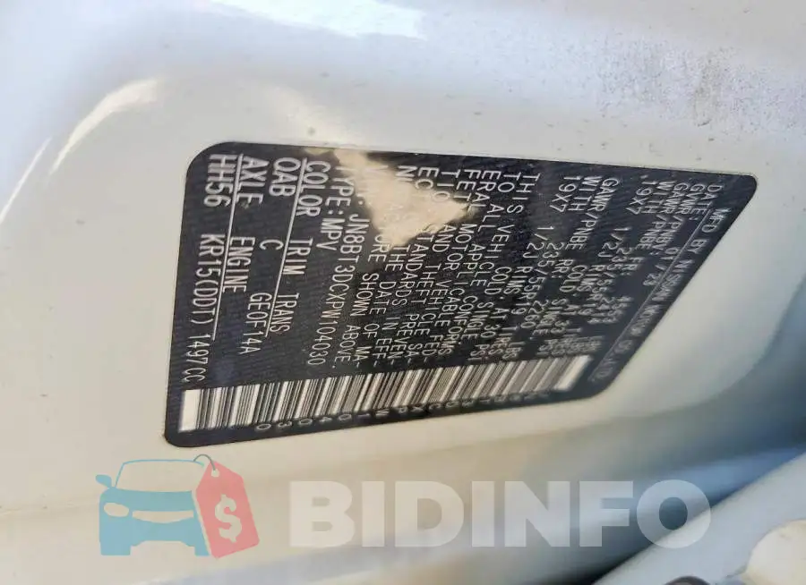 JN8BT3DCXPW104030 Photo# 13