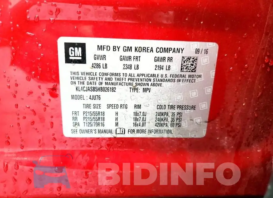 KL4CJASB5HB026182 Photo# 13