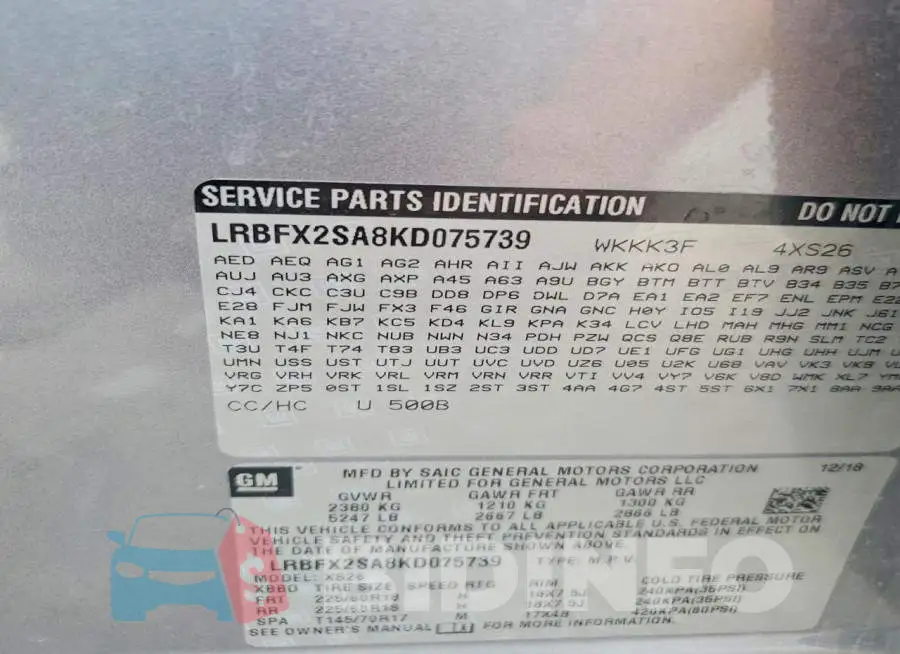 LRBFX2SA8KD075739 Photo# 13
