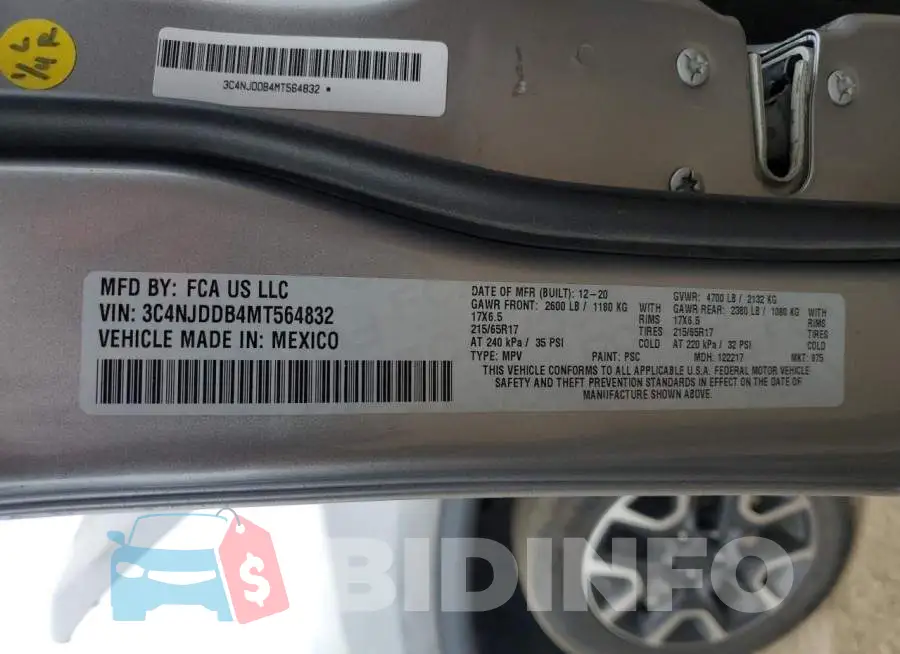 3C4NJDDB4MT564832 Photo# 13
