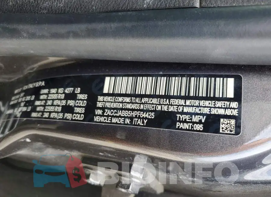 ZACCJABB5HPF64425 Photo# 13