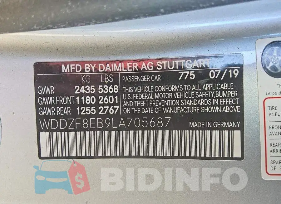 WDDZF8EB9LA705687 Photo# 12