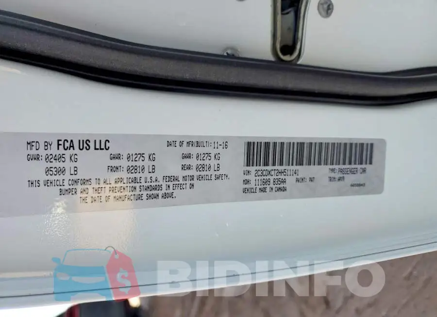2C3CDXCT2HH511141 Photo# 13