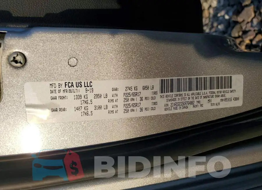 2C4RDGEG5KR764882 Photo# 13