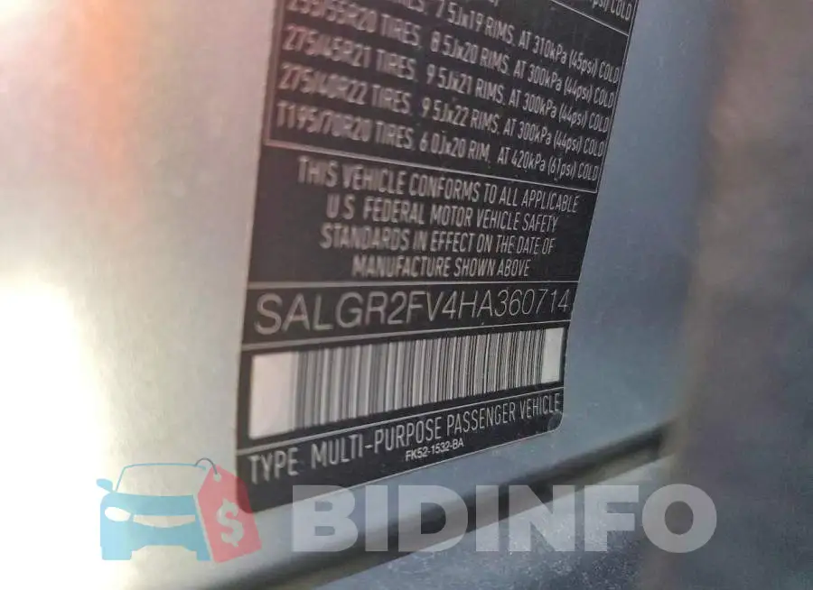 SALGR2FV4HA360714 Photo# 13