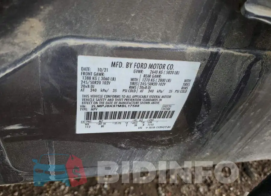2LMPJ8K97MBL17588 Photo# 13