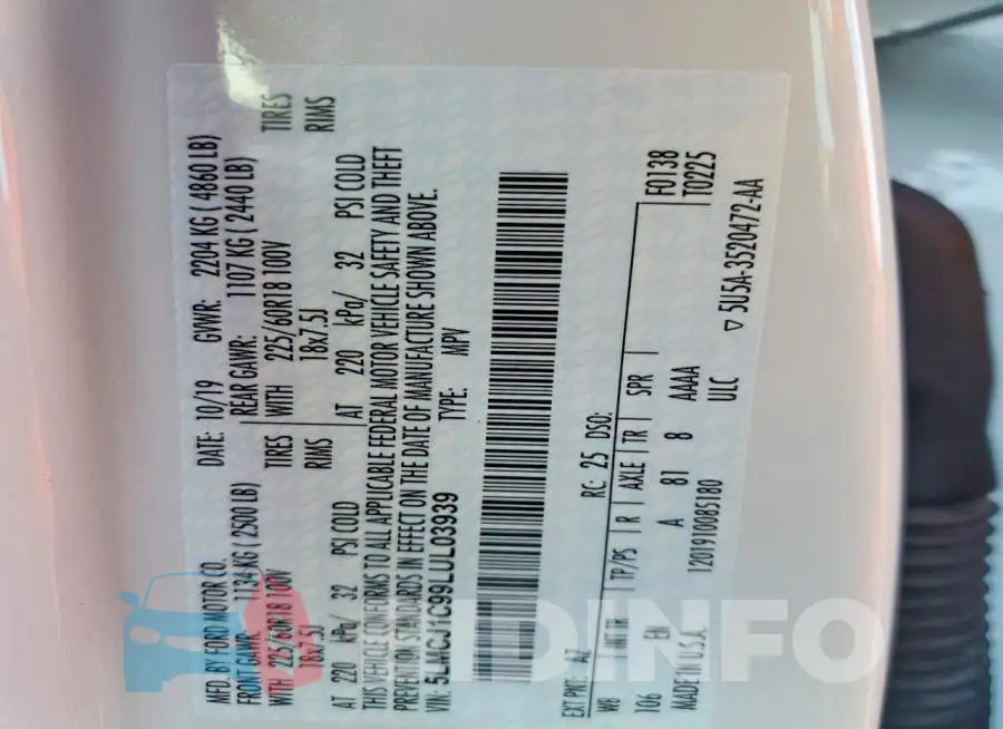 5LMCJ1C99LUL03939 Photo# 14