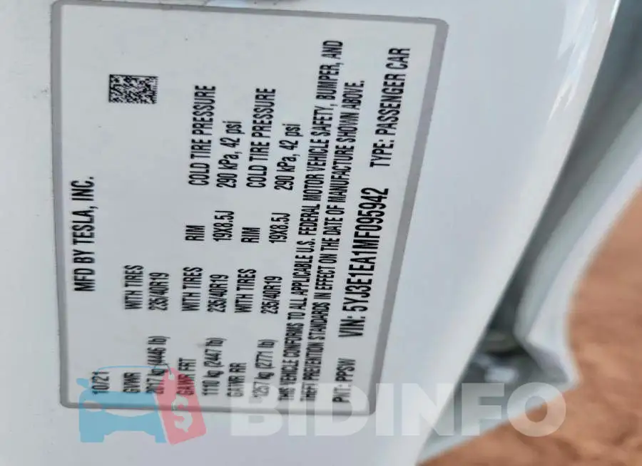 5YJ3E1EA1MF095942 Photo# 13