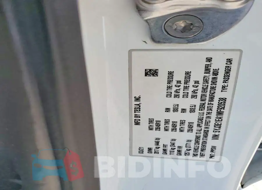 5YJ3E1EA1MF920538 Photo# 13