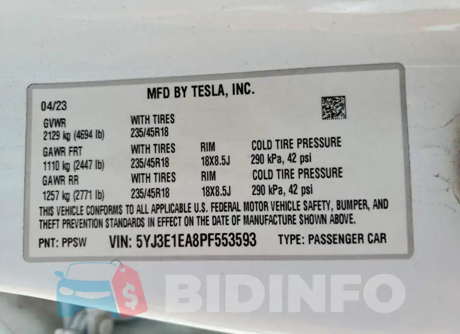 5YJ3E1EA8PF553593 Photo# 13