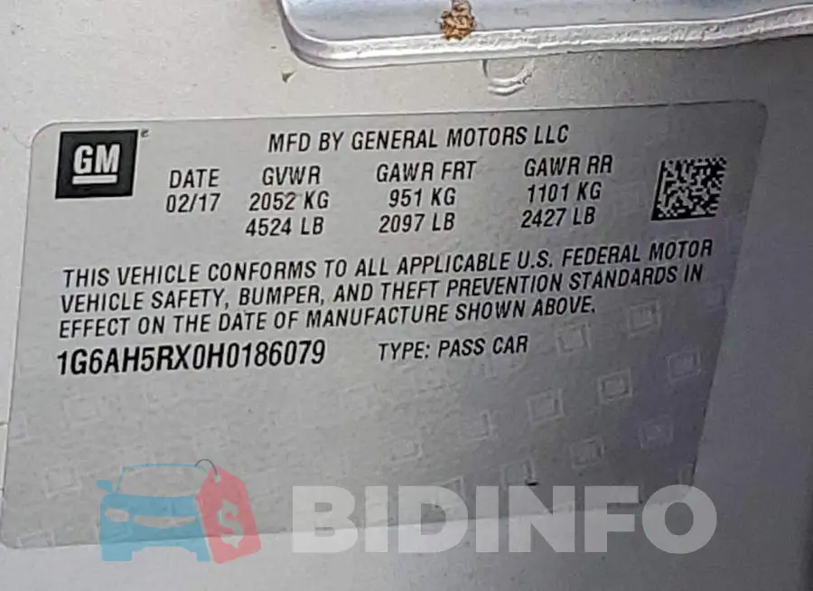 1G6AH5RX0H0186079 Photo# 12