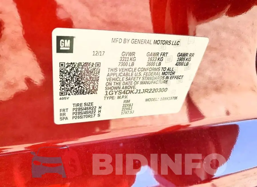 1GYS4DKJ1JR220300 Photo# 13