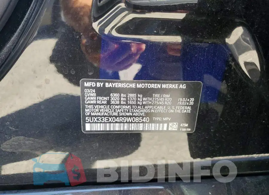 5UX33EX04R9W08540 Photo# 13