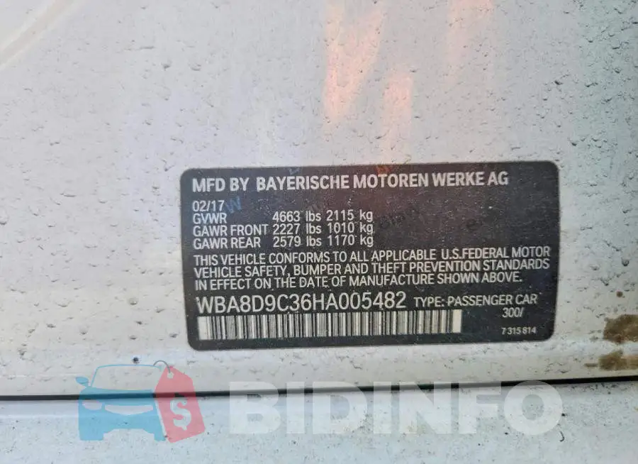 WBA8D9C36HA005482 Photo# 13