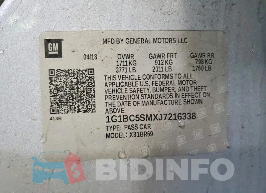 1G1BC5SMXJ7216338 Photo# 12