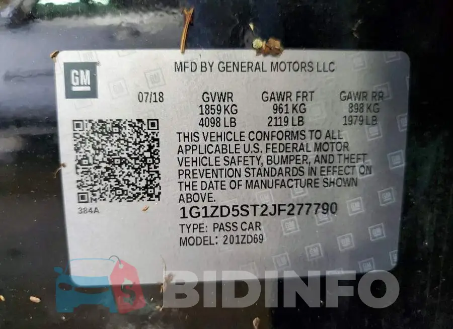 1G1ZD5ST2JF277790 Photo# 13