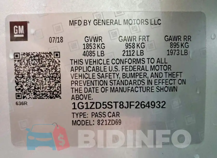 1G1ZD5ST8JF264932 Photo# 12