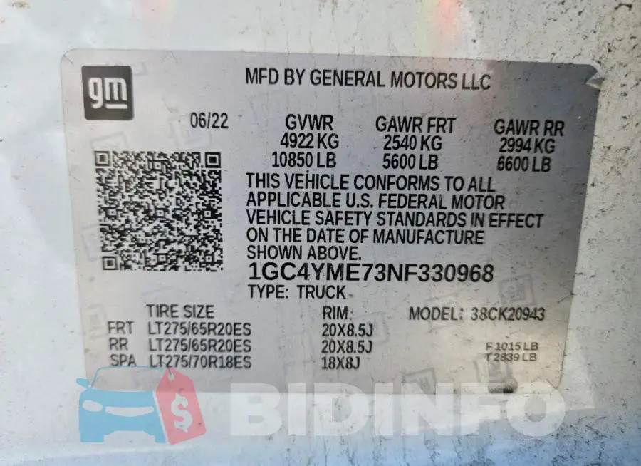 1GC4YME73NF330968 Photo# 12