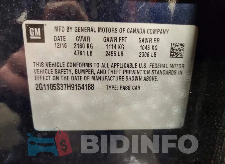 2G1105S37H9154188 Photo# 13