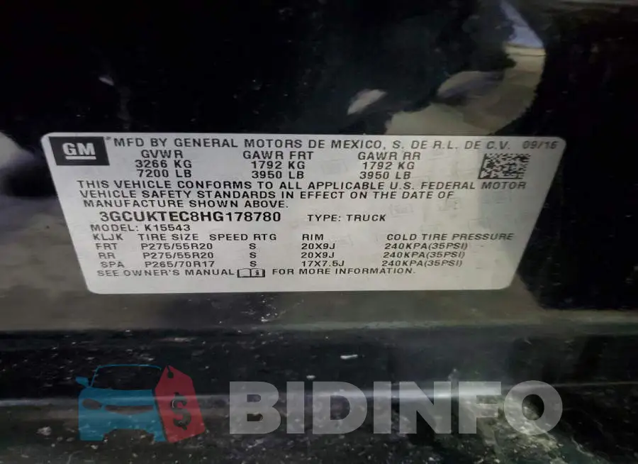 3GCUKTEC8HG178780 Photo# 12