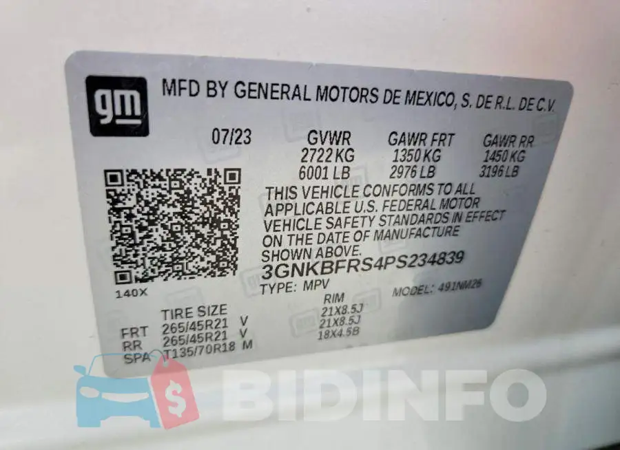 3GNKBFRS4PS234839 Photo# 13