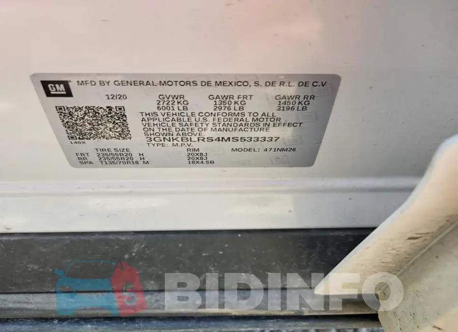 3GNKBLRS4MS533337 Photo# 13