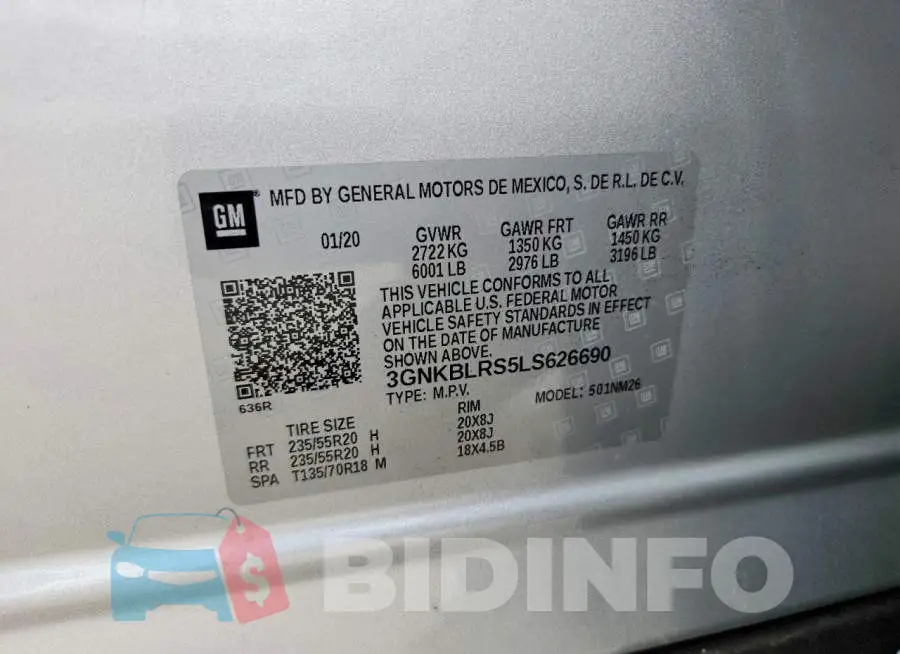 3GNKBLRS5LS626690 Photo# 12