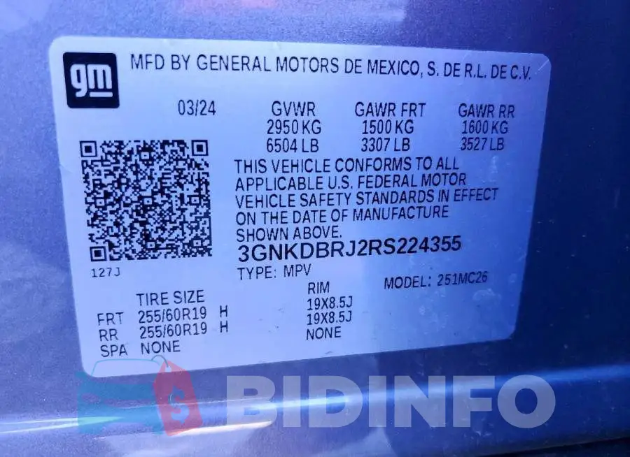 3GNKDBRJ2RS224355 Photo# 13