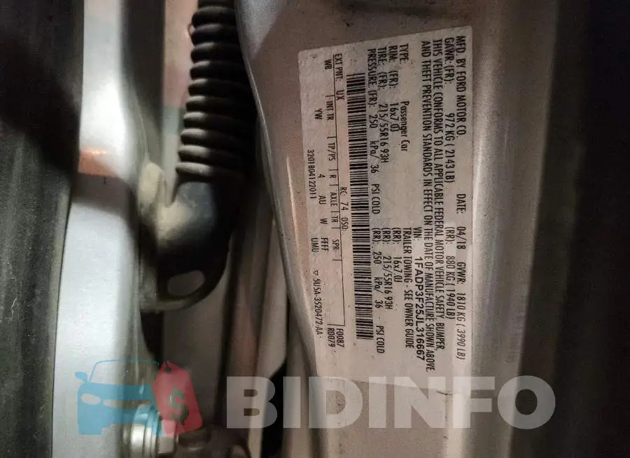 1FADP3F25JL316667 Photo# 12