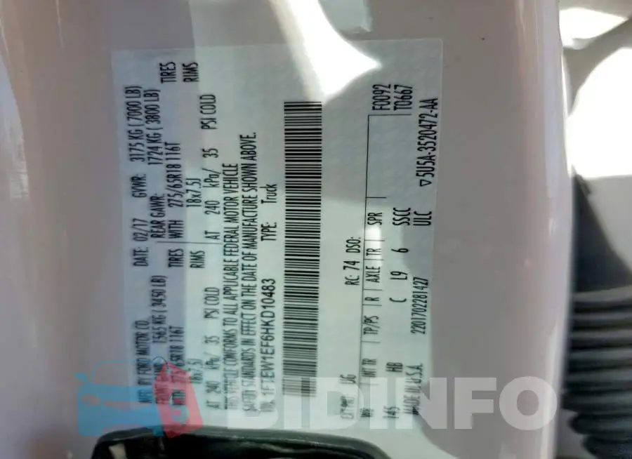 1FTEW1EF6HKD10483 Photo# 12