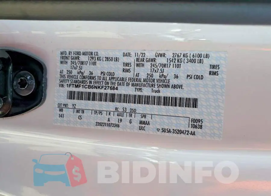 1FTMF1CB6NKF27684 Photo# 12