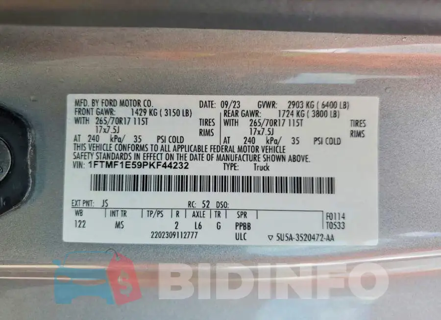 1FTMF1E59PKF44232 Photo# 12