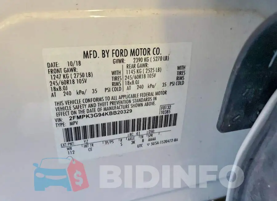 2FMPK3G94KBB20329 Photo# 13