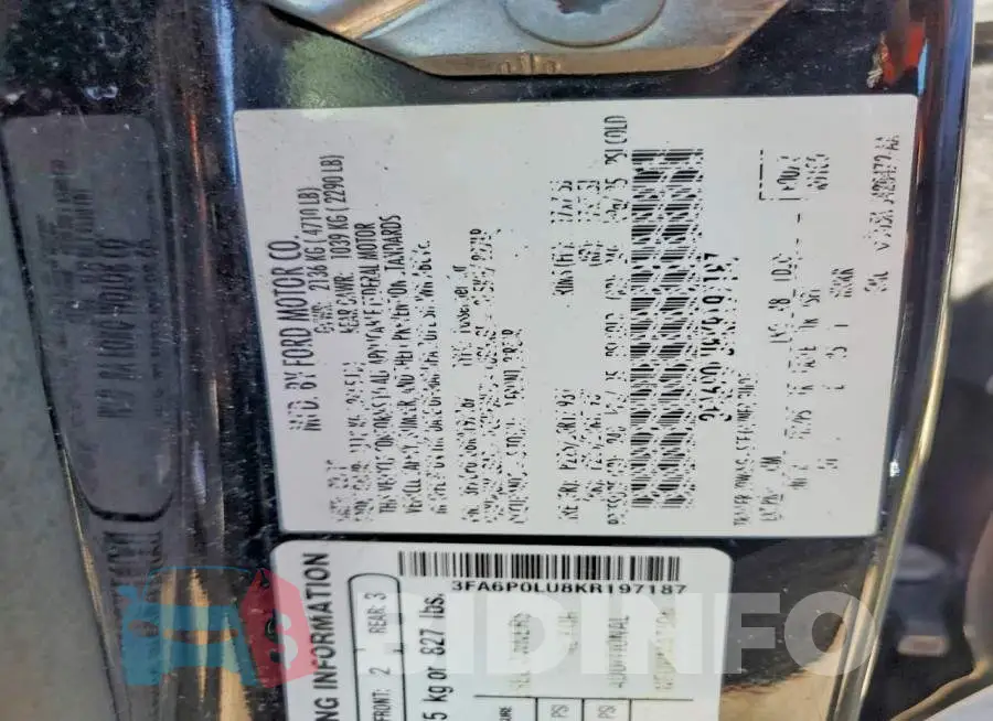 3FA6P0LU8KR197187 Photo# 12