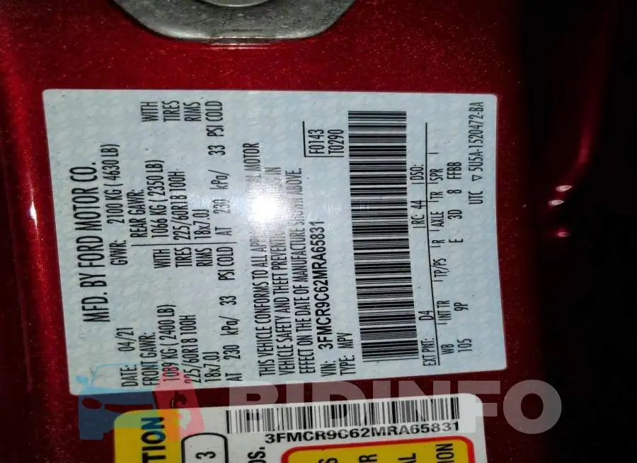 3FMCR9C62MRA65831 Photo# 14