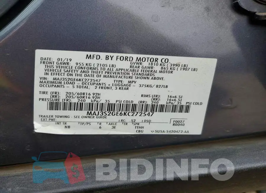 MAJ3S2GE6KC272547 Photo# 13