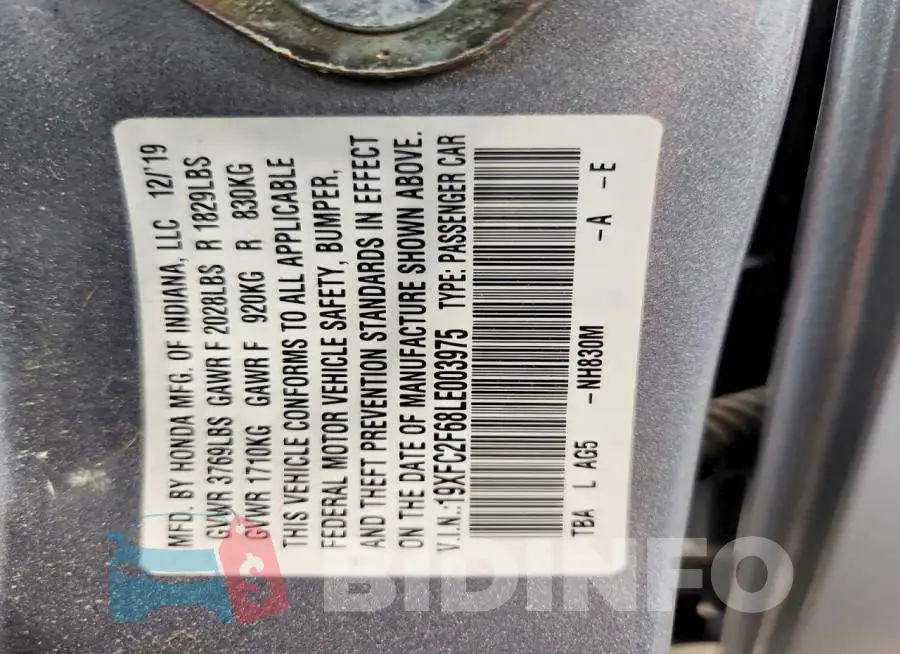 19XFC2F68LE003975 Photo# 13