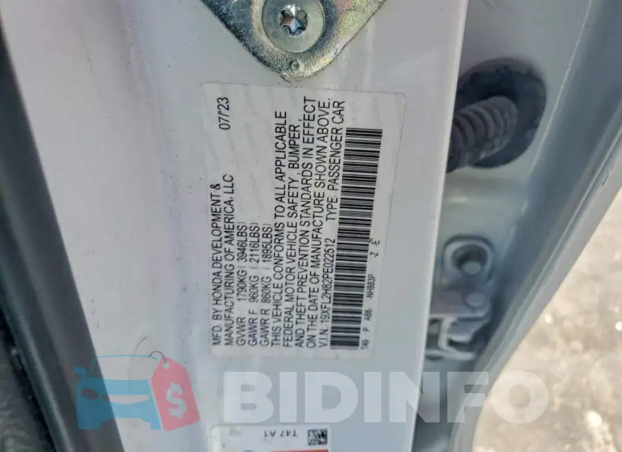 19XFL2H82PE022512 Photo# 12