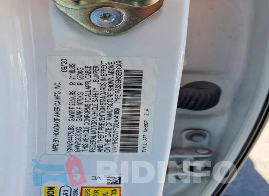1HGCV1F33LA141859 Photo# 12