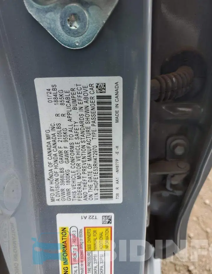 2HGFE1E53RH472970 Photo# 12